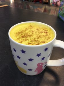 A cup of tumeric latte